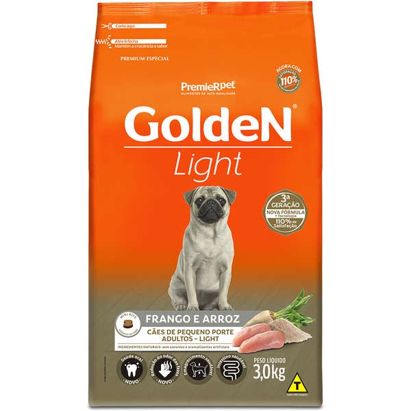 Ração Golden Formula Light Cães Adultos Mini Bits Frango e Arroz 3 kg