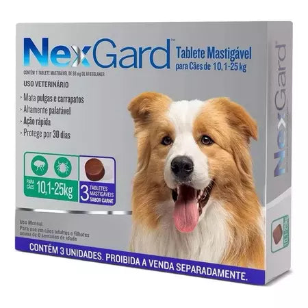 Antipulgas E Carrapatos Nexgard Cão 10 A 25kg Com 1 Nex Gard