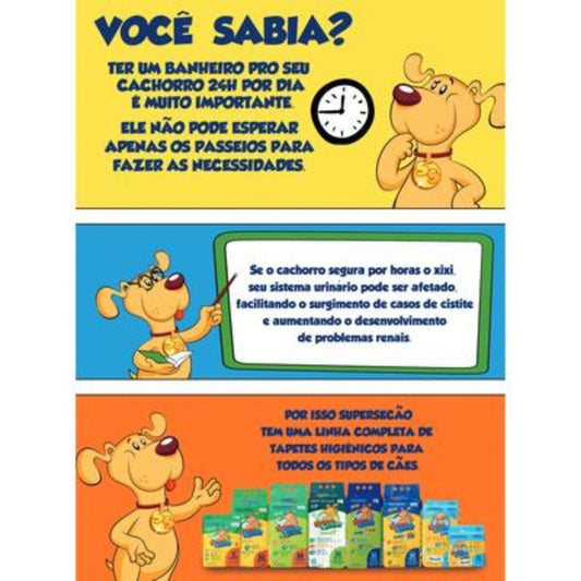 Tapete Higiênico 80x60cm Super Secão Pet C/ 30 Unidade