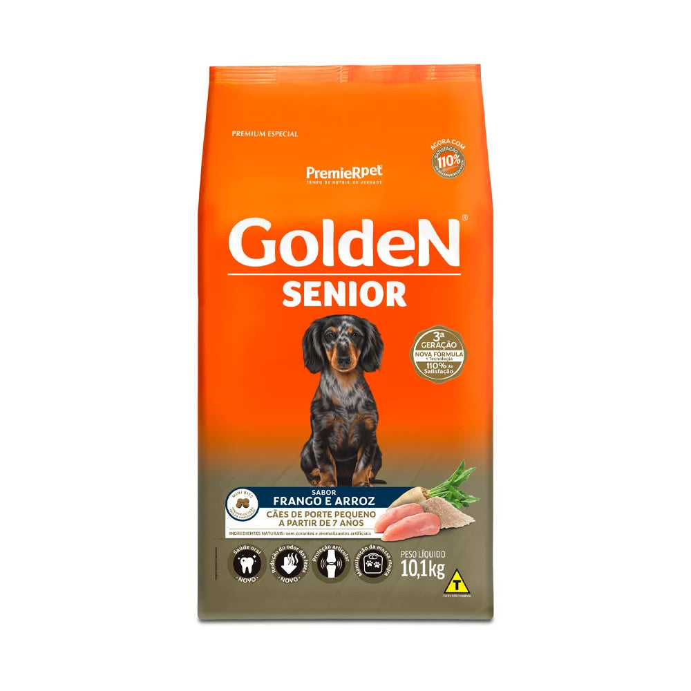 Ração Golden Fórmula Cães Adultos Sênior Mini Bits Frango e Arroz 3kg