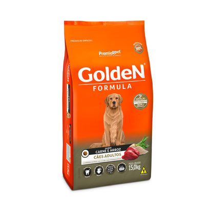 Golden Fórmula para Cães Adultos Sabor Carne e Arroz 15KG