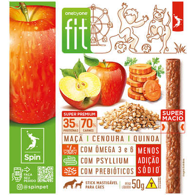 Petisco Onebyone Gourmet para Cães Sabor Cenoura e Maçã