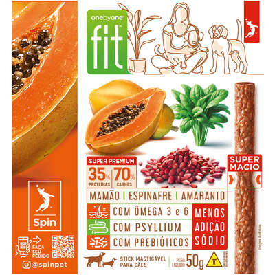 Petisco Fit para Cães Sabor Mamão Amaranto e Espinafre