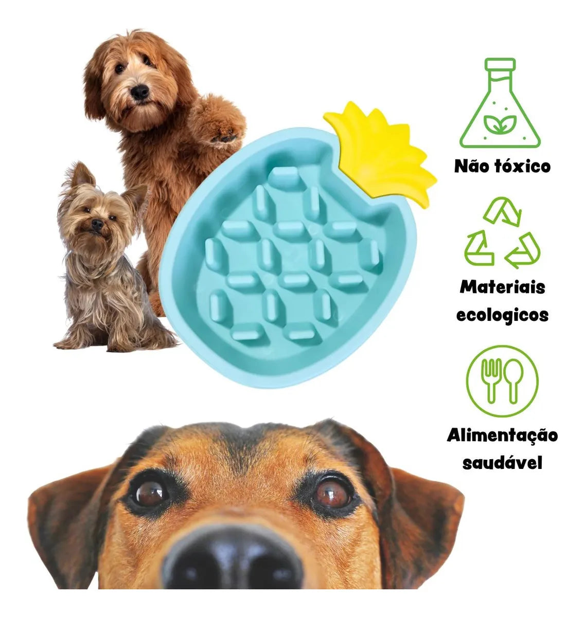 Comedouro Lento Interativo Educativo Adestramento Cães Gatos