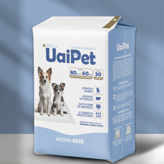 Tapete Higienico Uai Pet 80x60 Aroma Bebe 30 Unidades