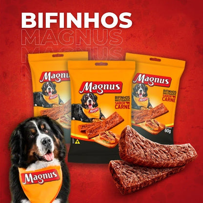 Bifinho Petisco Magnus 500g Sabor Carne - Petisco para Cachorros Pet