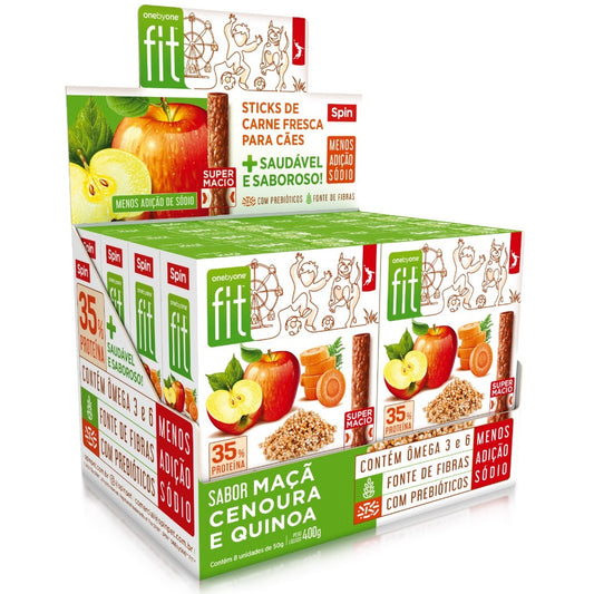 Petisco Para Cães Spin Fit Kit 8 Unidades Pet Bifinho Sabor Maçã