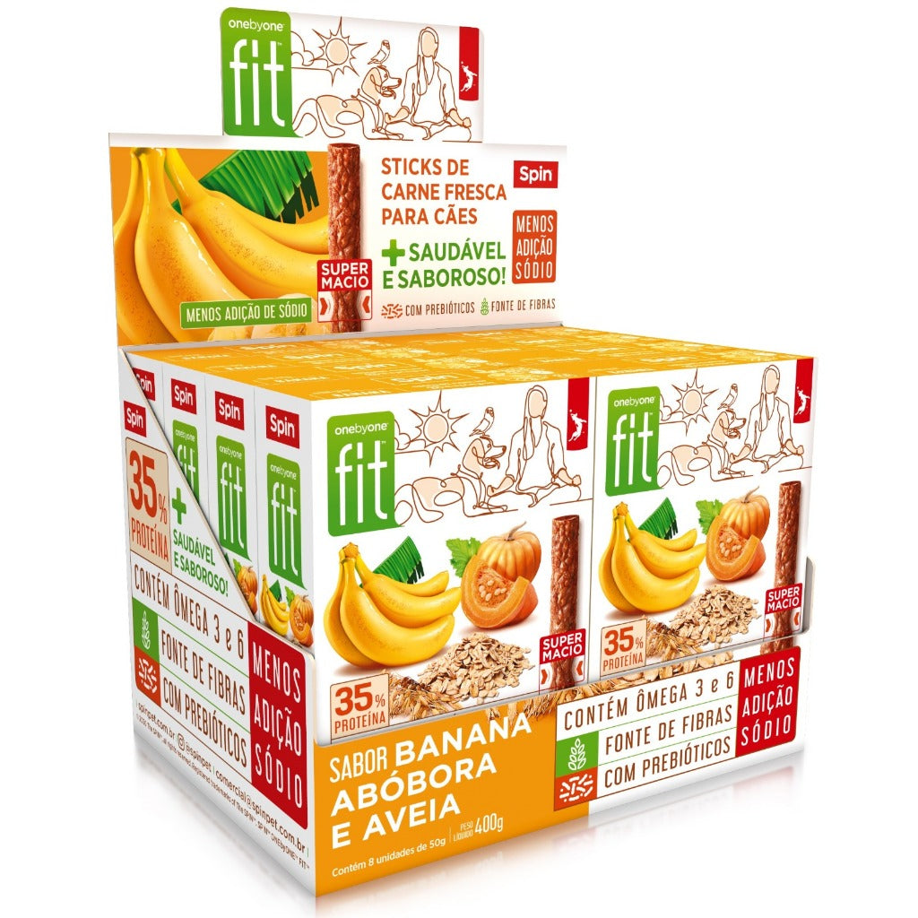 Petisco Para Cães Spin Fit Kit 8 Unidades Sabor Banana