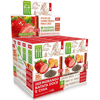 Petisco Para Cães Spin Fit Kit 8 Unidades Sabor Morango