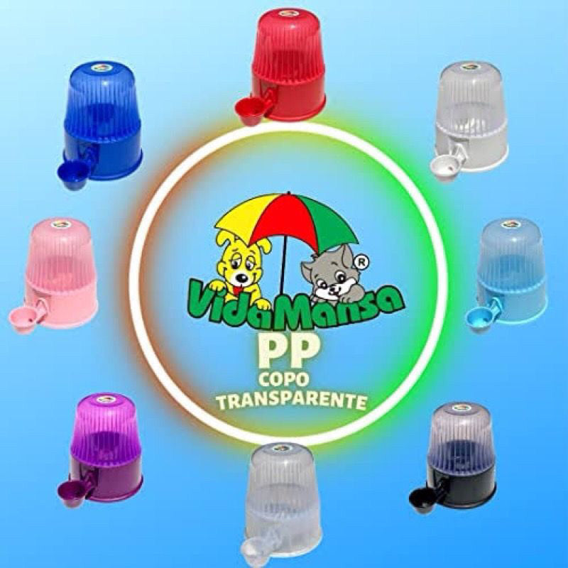 Bebedouro Transparente Para Pelos Longos Vida Mansa Cães e Gatos 2 Litros