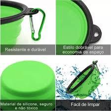Bebedouro Comedouro Retrátil para Cachorro Gato Pet Passeio Hidratação Prático