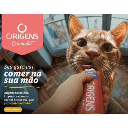 Petisco Para Gatos Creminho Origens Tipo Churu Creamy Truly Cartela Com 4 Tubinhos Sabores Variados 60g