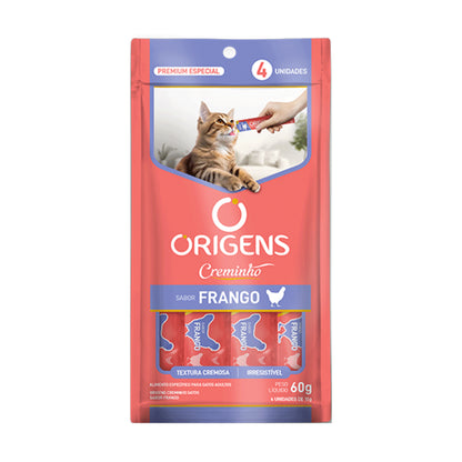 Petisco Para Gatos Creminho Origens Tipo Churu Creamy Truly Cartela Com 4 Tubinhos Sabores Variados 60g