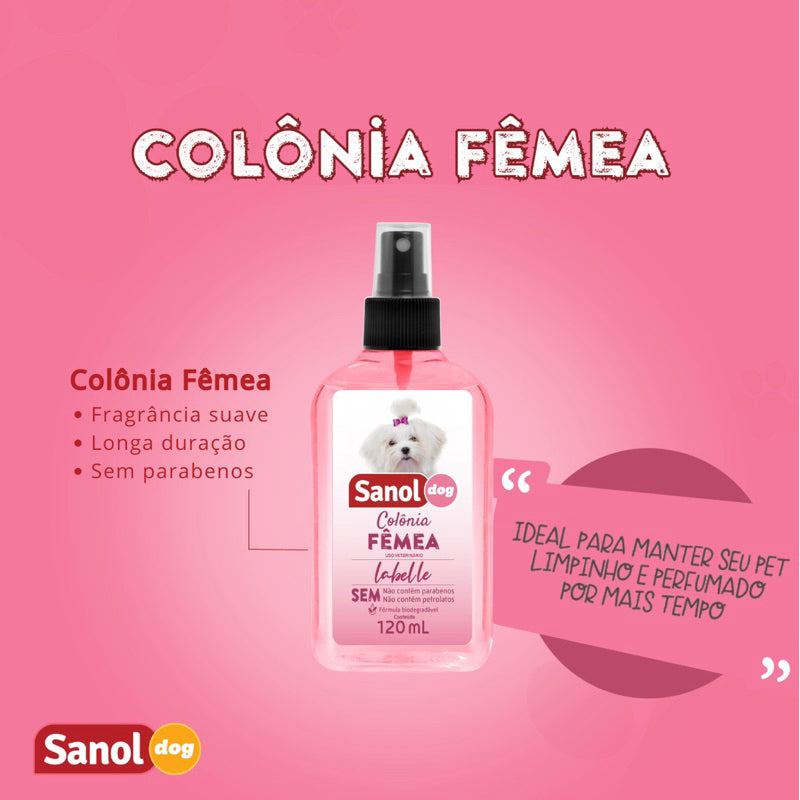 Kit Sanol Dog Femea Labelle (Shampoo + Condicionador + Colônia)