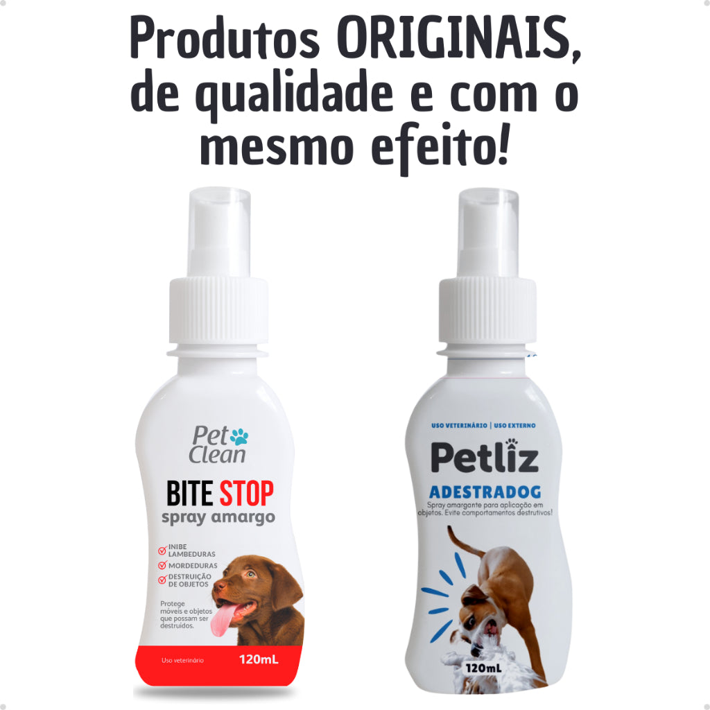 Bite Stop Pet Clean Spray Amargo Adestrador Anti lambida, Mordedura e Destruição de Objetos - 120 ml