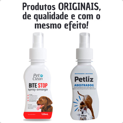 Bite Stop Pet Clean Spray Amargo Adestrador Anti lambida, Mordedura e Destruição de Objetos - 120 ml
