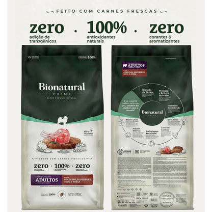 Ração Bionatural Prime para Cães Adultos Raças Pequenas sabor Cordeiro
