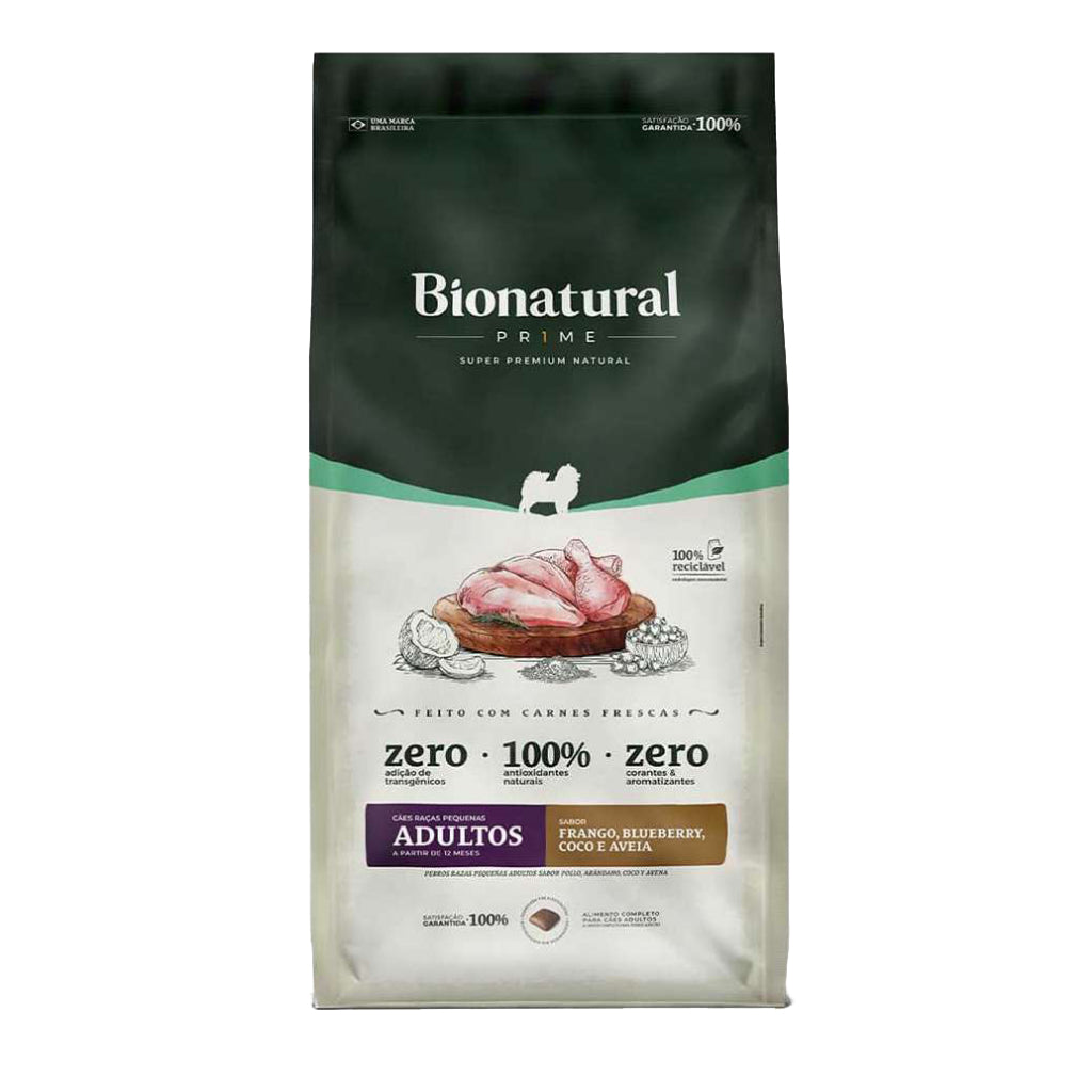Ração Bionatural Prime Cães Adultos Raças Pequenas sabor Frango