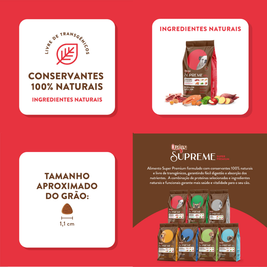 Ração Quatree Supreme Dermato Cães Adultos - 3Kg