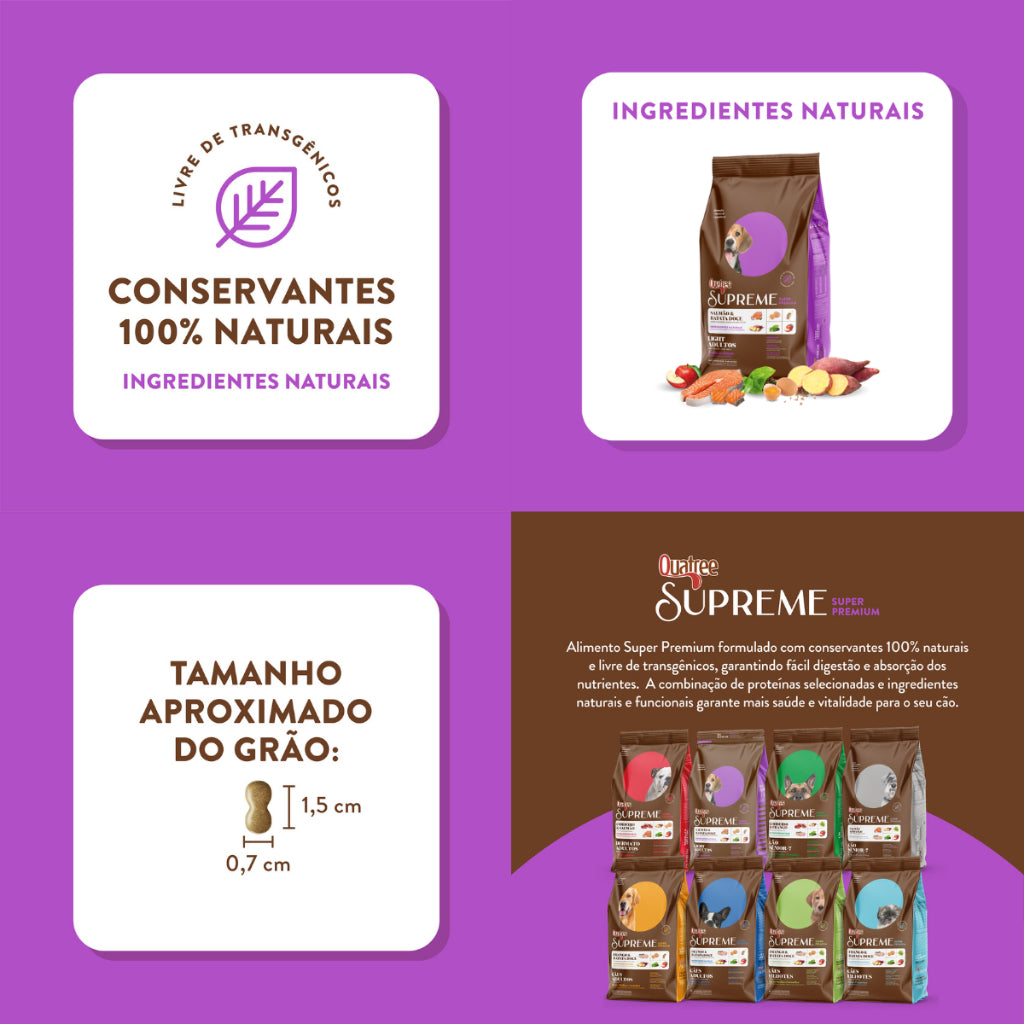 Ração Quatree Supreme Light Cães Adultos - 3Kg