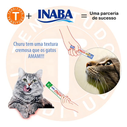 Petisco Churu Super Premium Gatos Atum E Frango 4 Tubos 14g