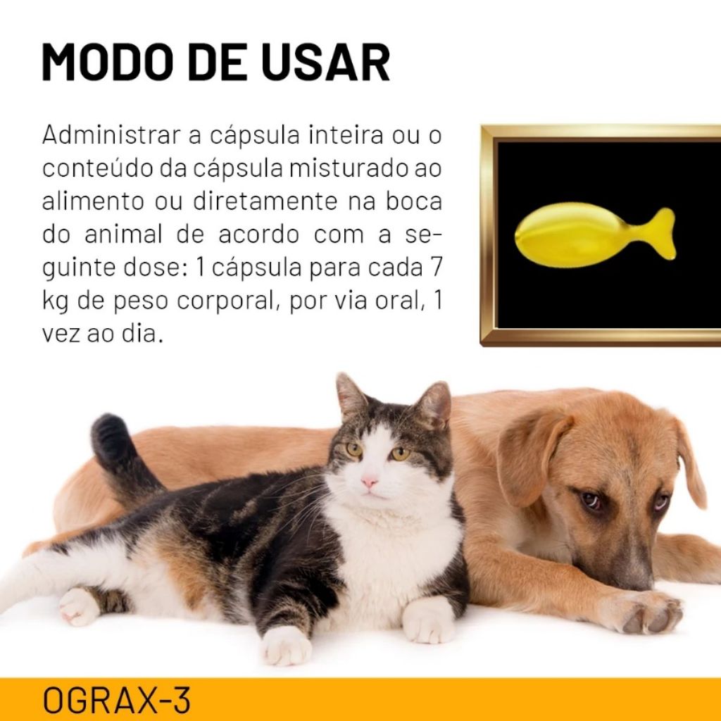Ograx 500 mg Suplemento para Cães e Gatos Omega-3