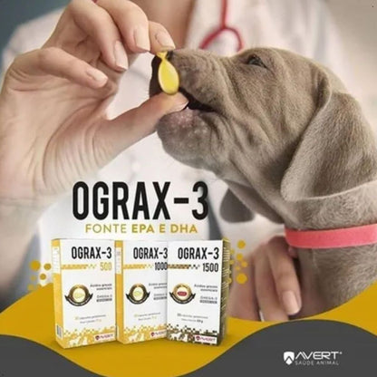 Ograx 500 mg Suplemento para Cães e Gatos Omega-3