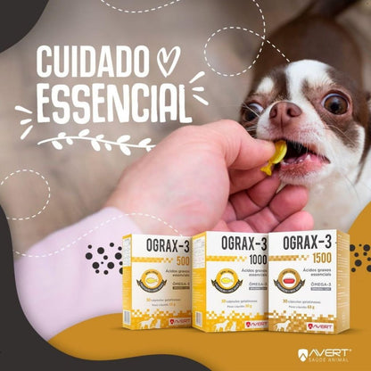 Ograx 500 mg Suplemento para Cães e Gatos Omega-3