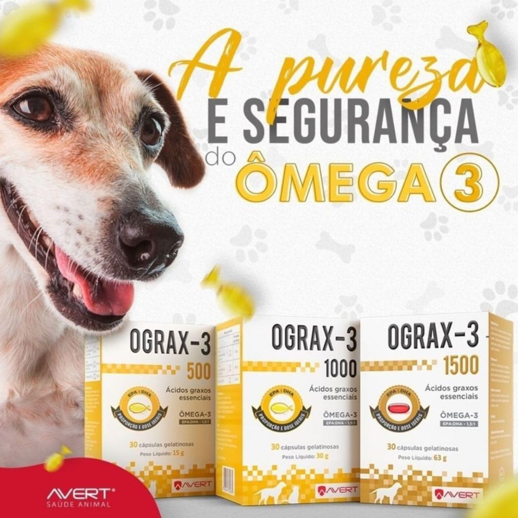 Ograx 500 mg Suplemento para Cães e Gatos Omega-3