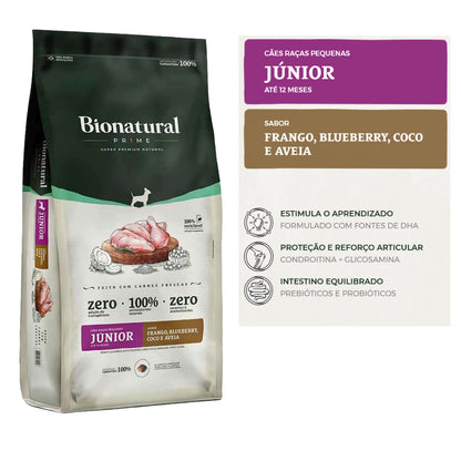 Ração Bionatural Prime Junior Cães Filhotes Raças Pequenas Frango