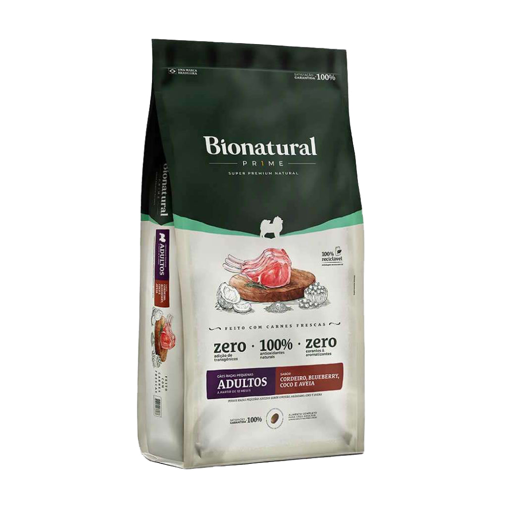 Ração Bionatural Prime para Cães Adultos Raças Pequenas Cordeiro