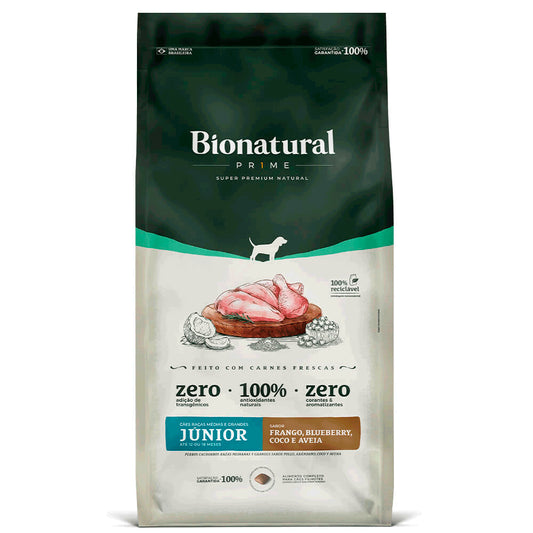 Ração Bionatural Prime Junior Cães Filhotes Raças Médias e Grandes Frango