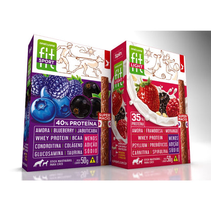 Kit Petisco Macio Spin Fit Blueberry Pet Bifinho 8 Caixinhas