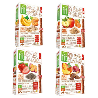 Kit 16 Petisco Super Macio Cães Spin Fit 4 Sabores