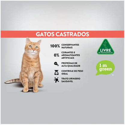 Ração Seca Quatree Life Salmão e Arroz Gatos Castrados - 3 Kg