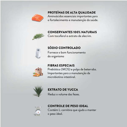 Ração Seca Quatree Life Salmão e Arroz Gatos Castrados - 3 Kg