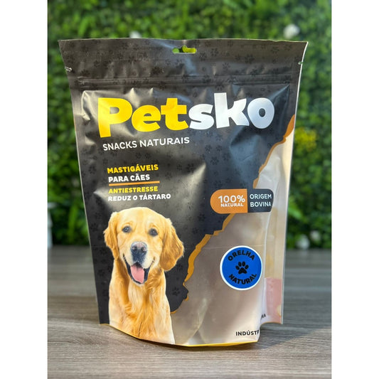 Orelha Bovina Desidratada Natural 4un Petsko