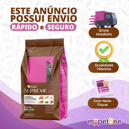 Quatree Supreme Gatos Adultos Salmão e Batata Doce - 10,1kg