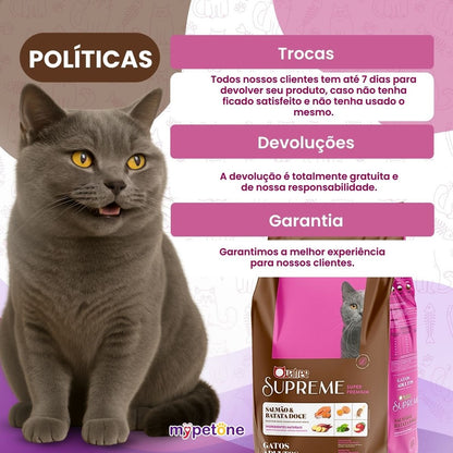 Quatree Supreme Gatos Adultos Salmão e Batata Doce - 10,1kg