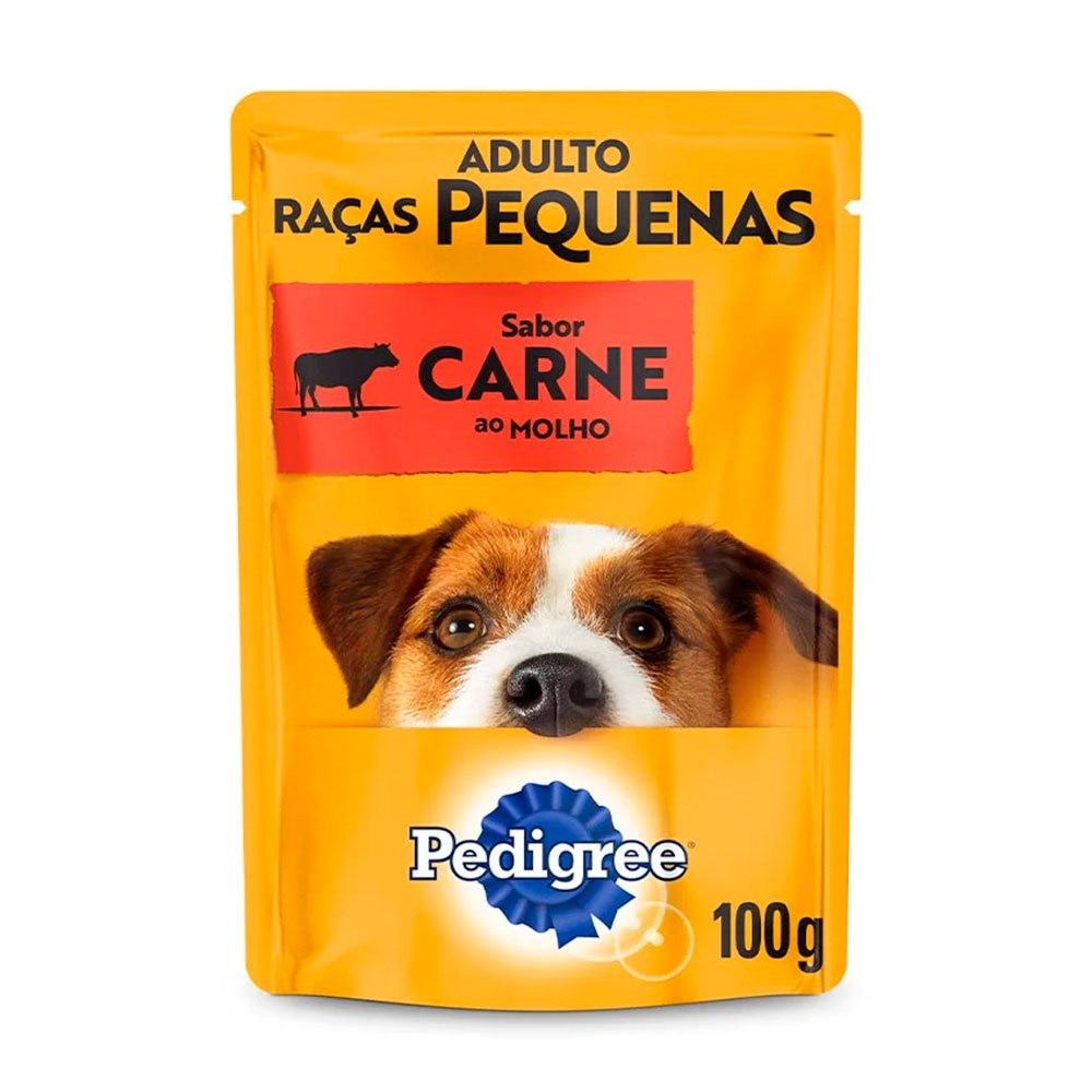 Ração Úmida Pedigree Sachê Cães Adultos Raças Pequenas Carne ao Molho 100g