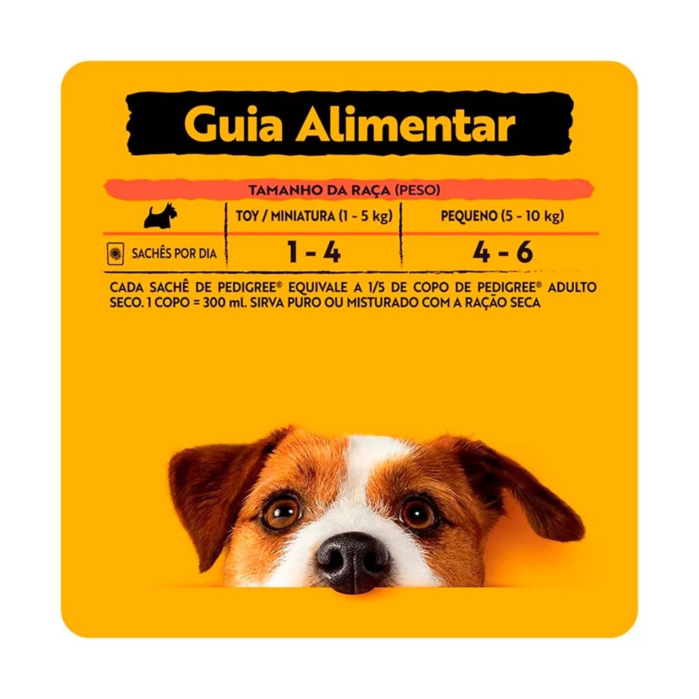 Ração Úmida Pedigree Sachê Cães Adultos Raças Pequenas Carne ao Molho 100g