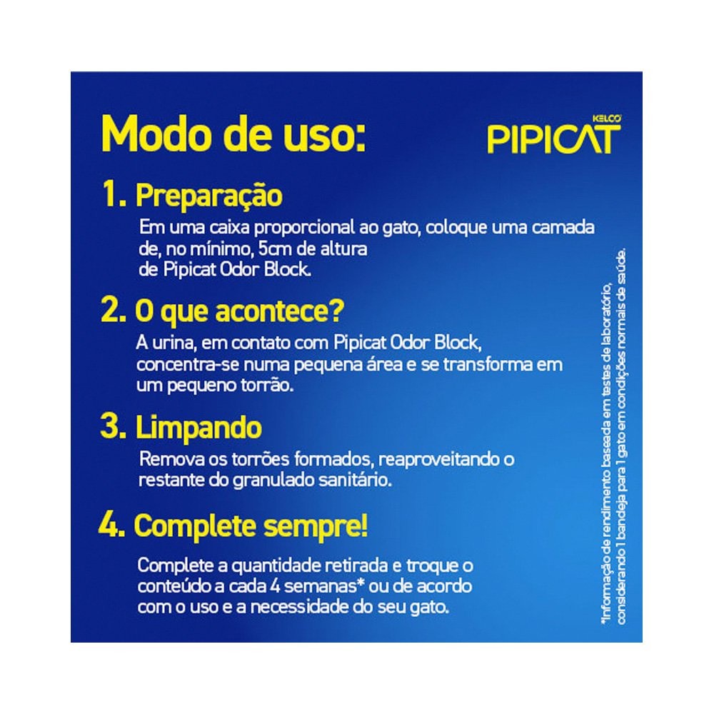 Areia Higiênica Pipicat Classic para Gatos 4kg