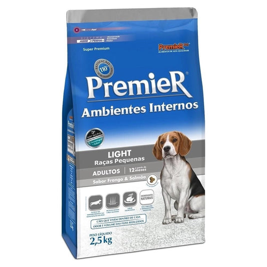 Ração Premier Pet Ambientes Internos Light para Cães Adultos de Raças Pequenas 2,5kg