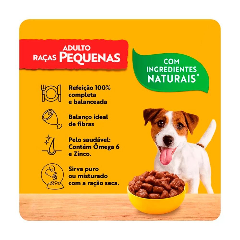 Ração Úmida Pedigree Sachê Cães Adultos Raças Pequenas Carne ao Molho 100g