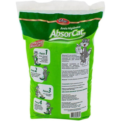 Areia Higiênica Gatos Absorcat Colosso 4kg Alta Absorção