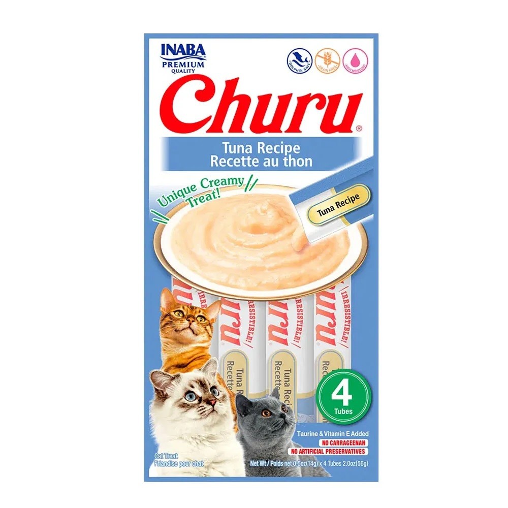 Petisco Premium Gatos Churu Sabor Atum Pacote com 4 Sachês