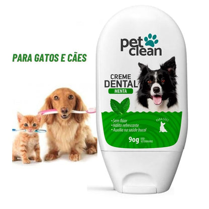 Creme Dental 90g Para Cães e Gatos Sabor Menta - Pet Clean