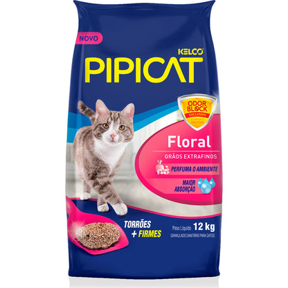 Areia Higiênica para gatos Pipicat Floral 12kg 4kg
