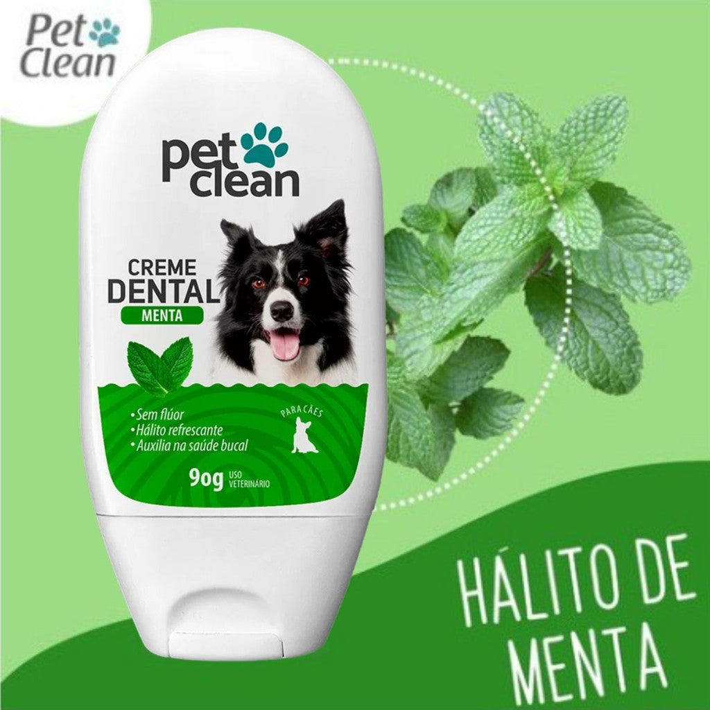 Creme Dental 90g Para Cães e Gatos Sabor Menta - Pet Clean