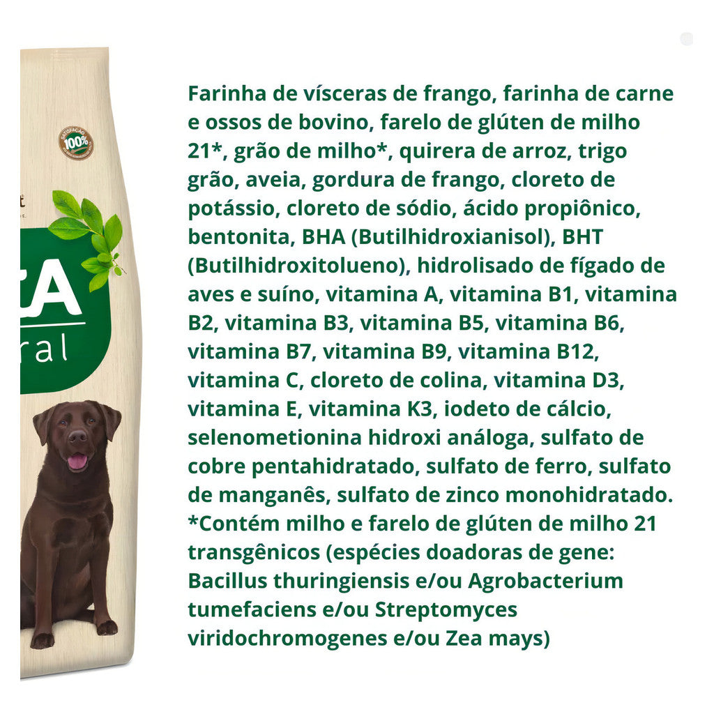Ração Vitta Natural Cães Adultos Carne e Arroz 15kg